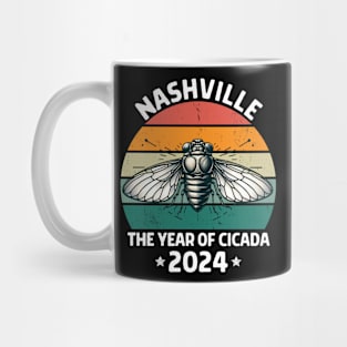 Retro cicada 2024 Nashville cicada invasion Mug